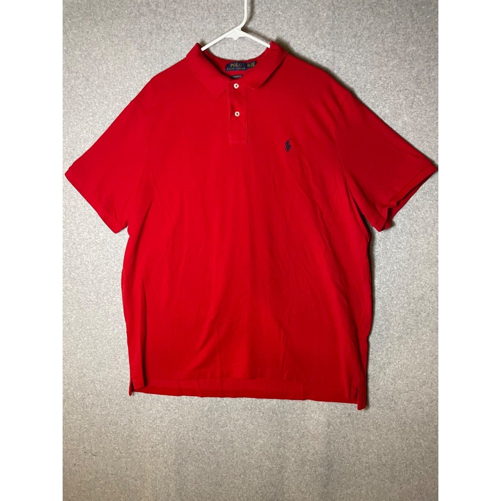 Polo Ralph Lauren Mens XXL Shirt Classic Fit Red Preppy Small Pony Cotton